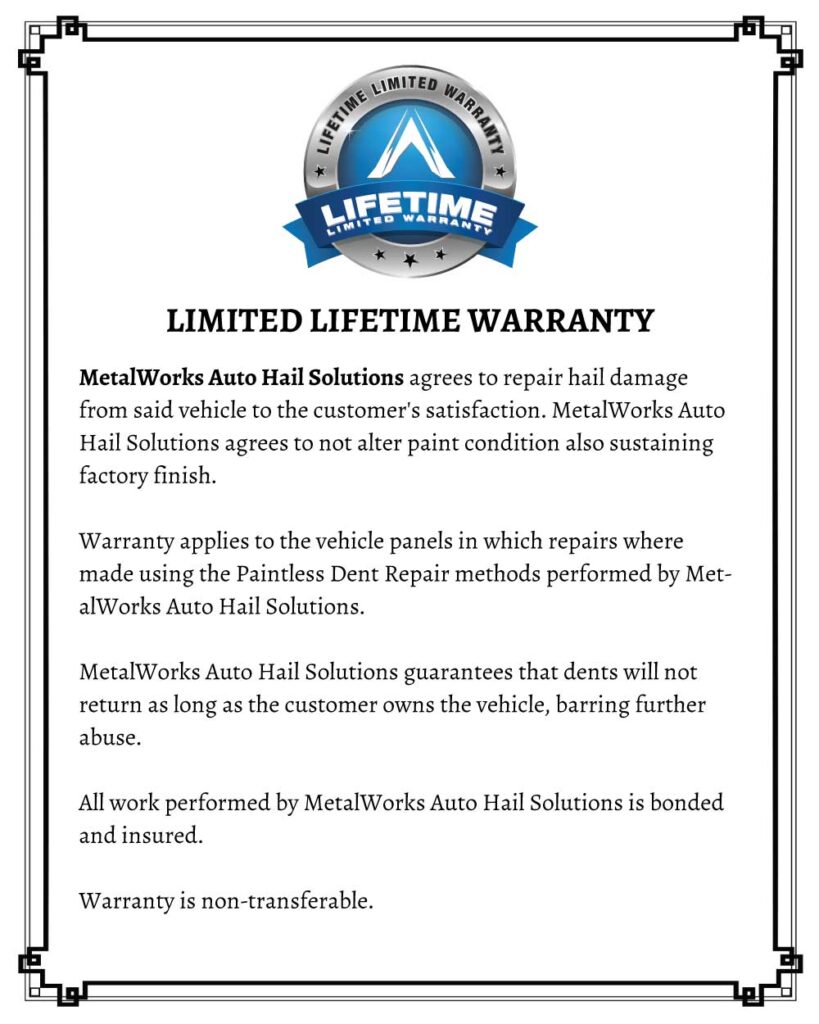 Paintless Dent Repair Lifetime Warranty